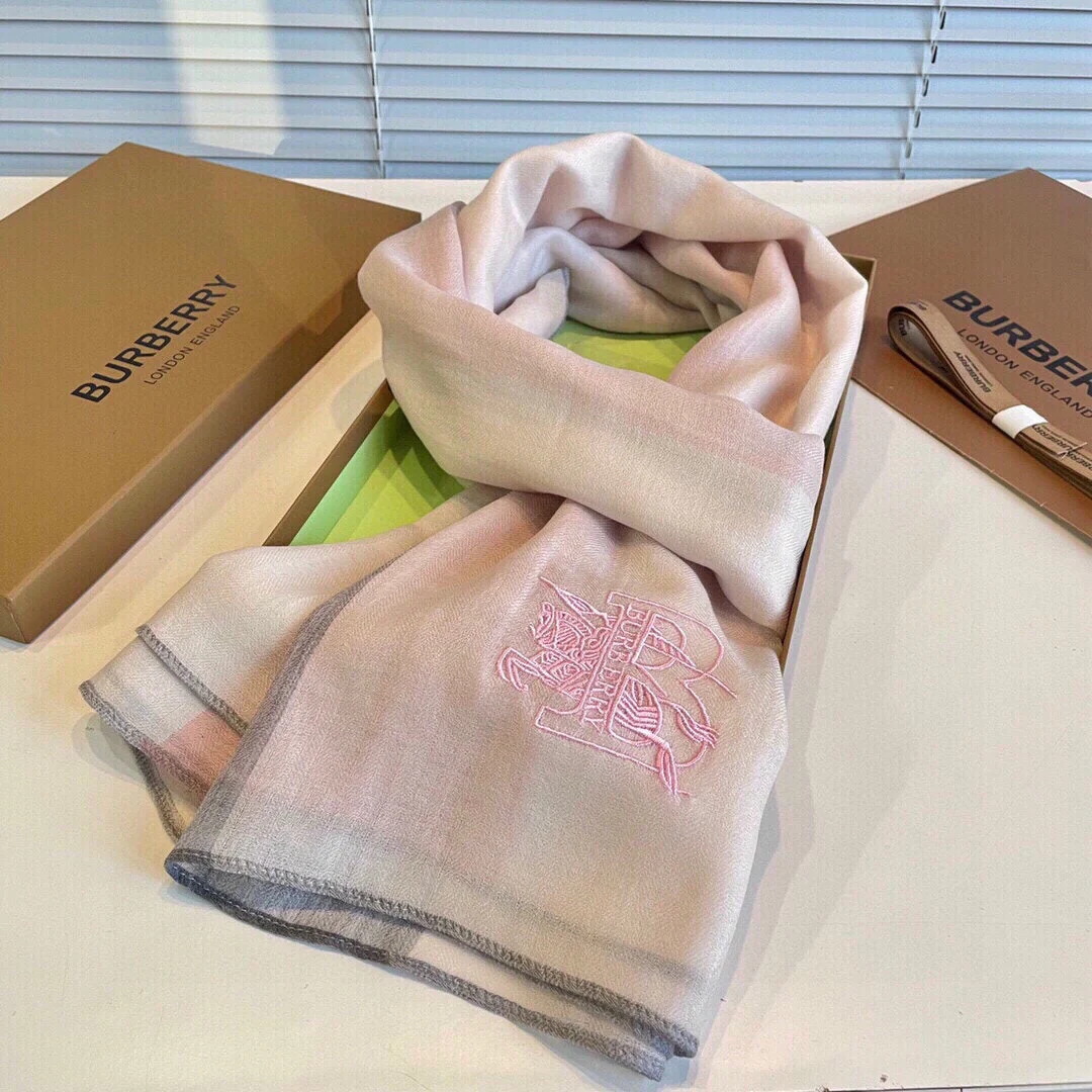 SCARF 200 CM IN LIGHT PINK MIX WHITE CASHMERE 407319