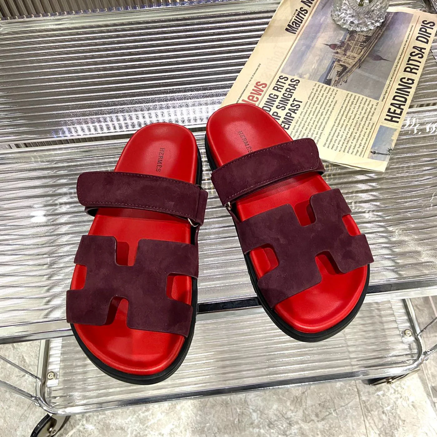 CHYPRE SANDAL CHERRY MIX JAM SUEDE