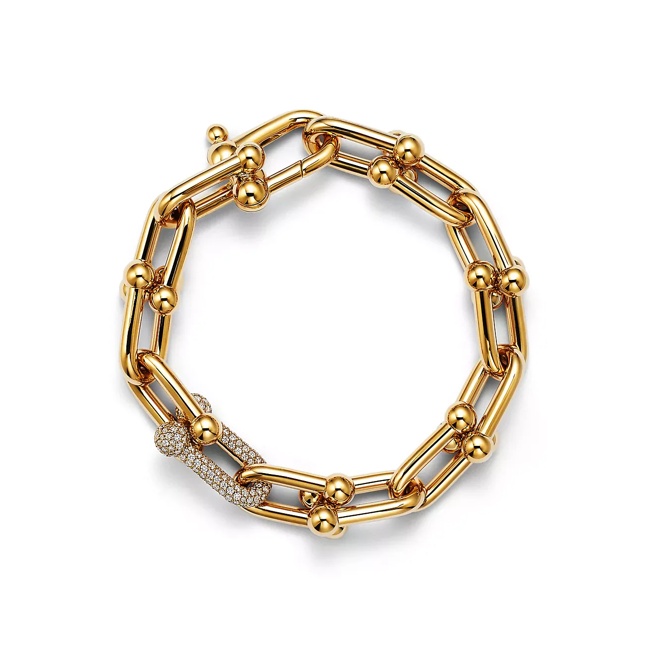 HARDWEAR LARGE LINK GOLD DIAMOND BRACELET