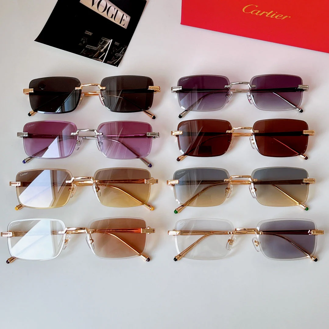 C DE RIMLESS RECTANGULAR FRAME SUNGLASSES 580851 IN METAL