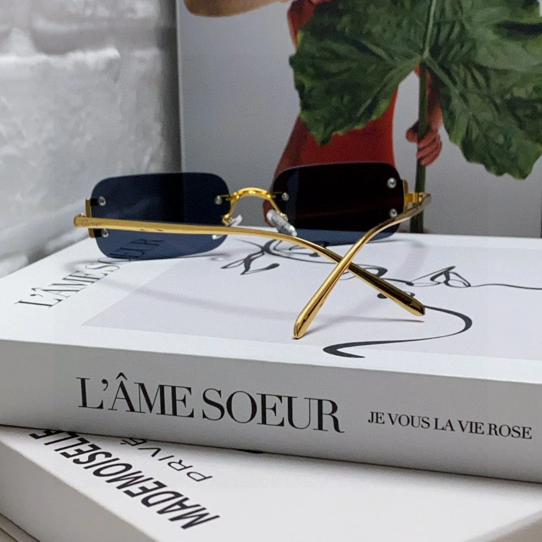 SIGNATURE C DE RECTANGULAR FRAME SUNGLASSES 575776 IN METAL