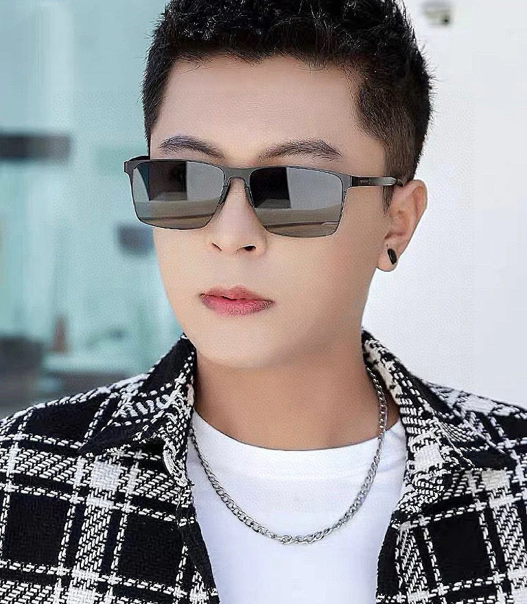 RECTANGULAR FRAME SUNGLASSES G2805 IN METAL