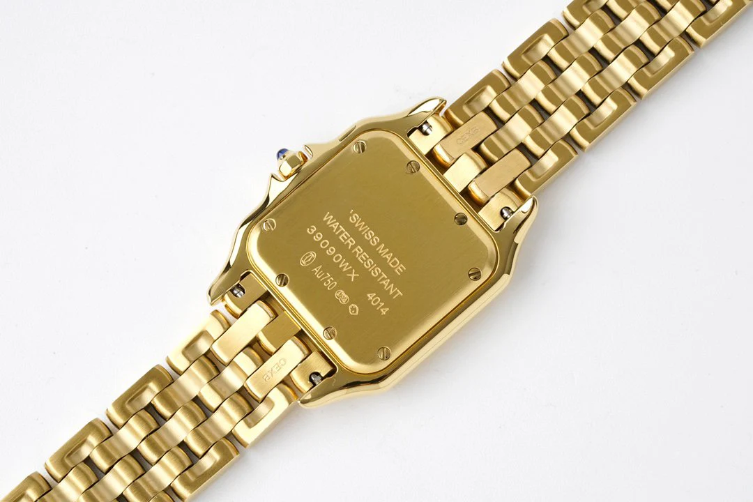 PANTHERE 27MM GOLD CASE DIAMOND BEZEL WHITE DIAL