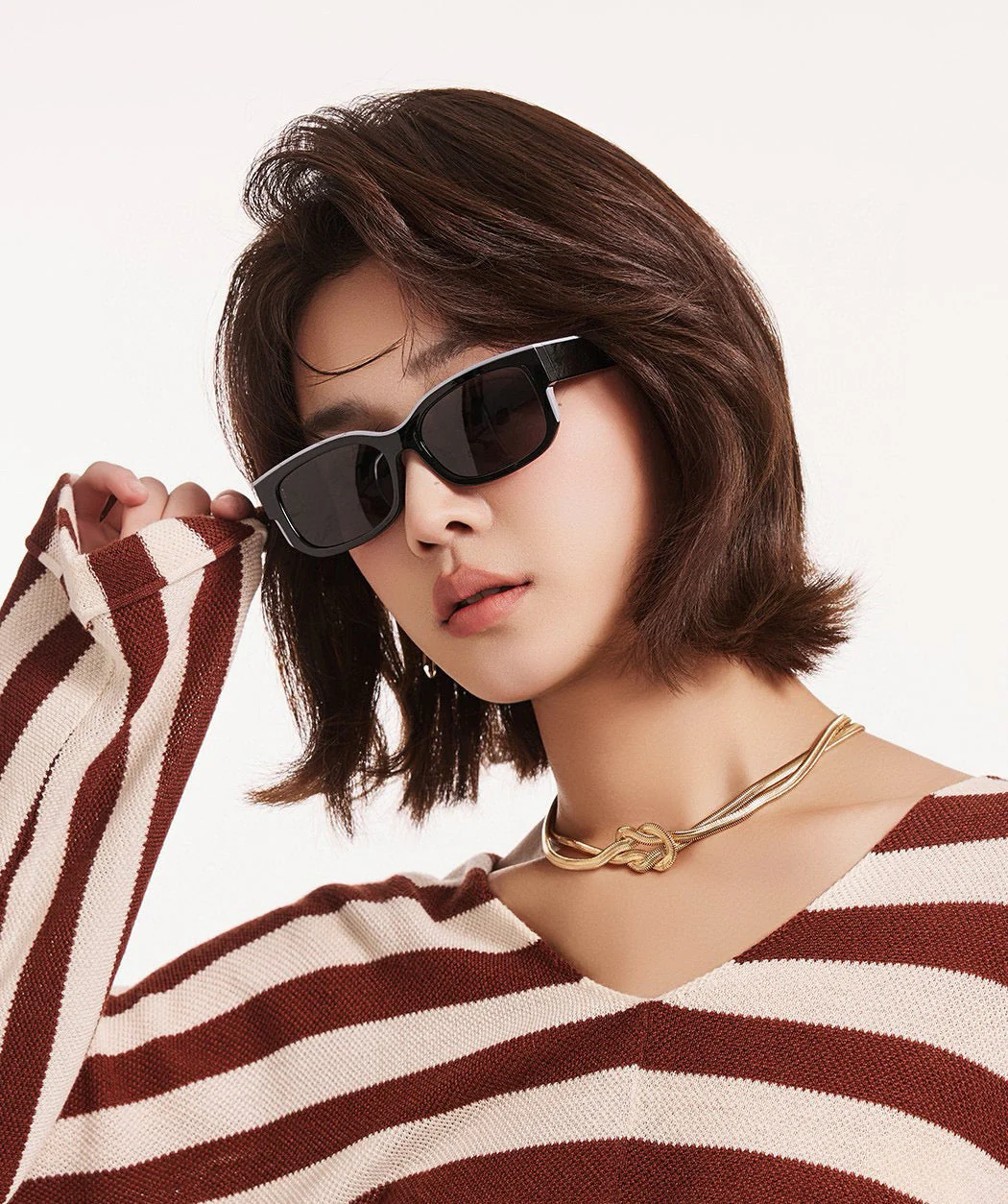 RECTANGULAR FRAME SUNGLASSES G0110 IN ACETATE