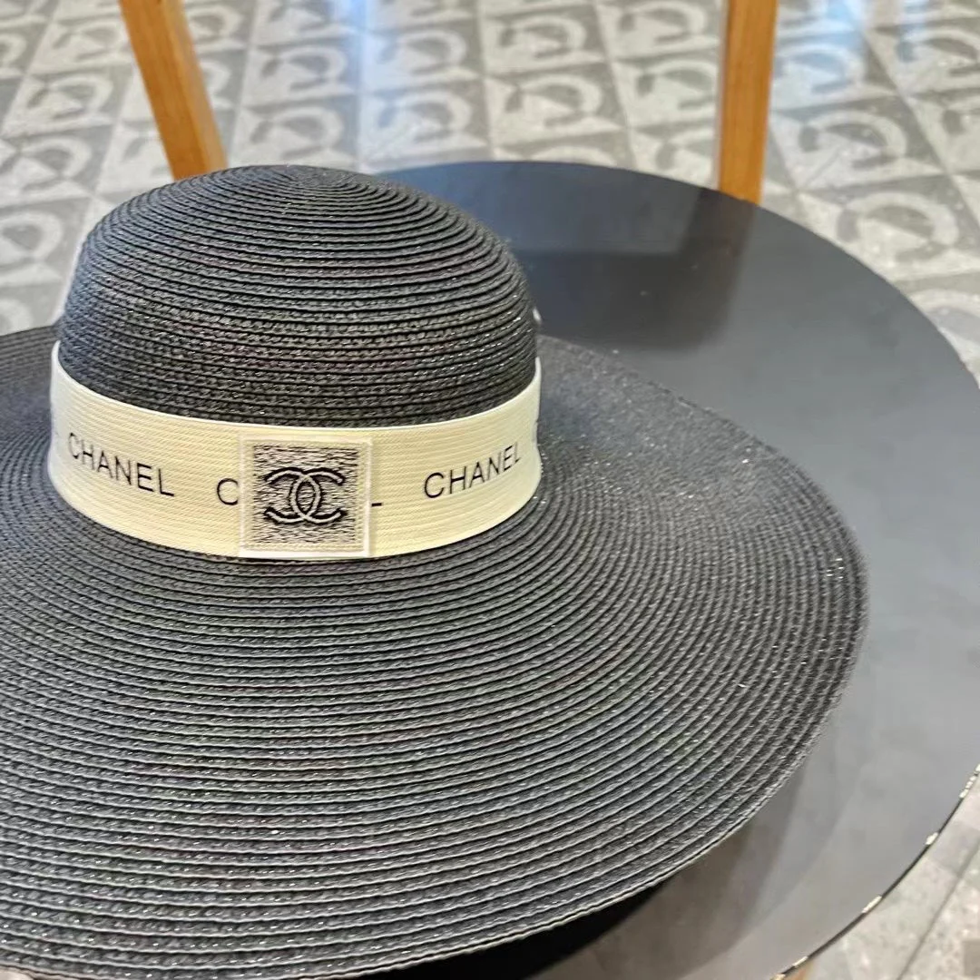 WIDE BRIM STRAW HAT BLACK 672709