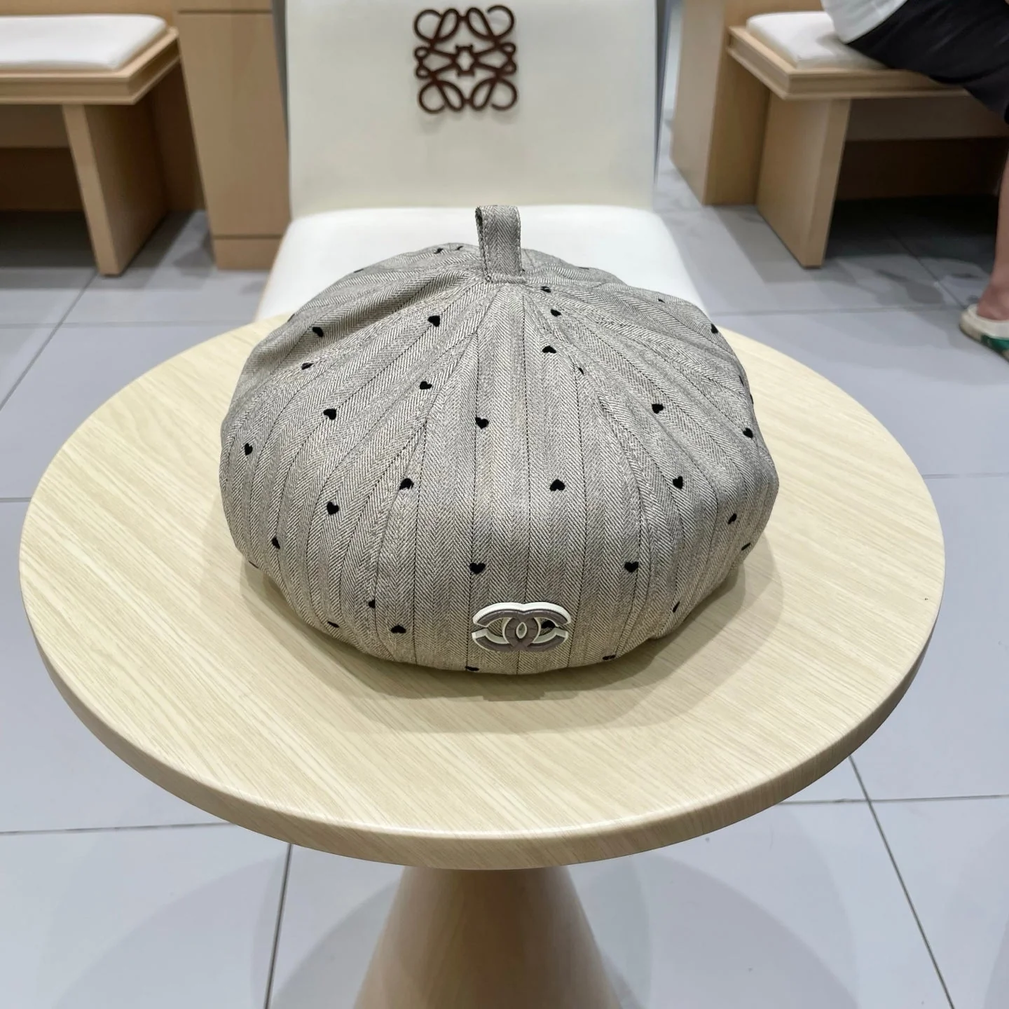 BERET HAT POLKA DOT GREIGE 672670