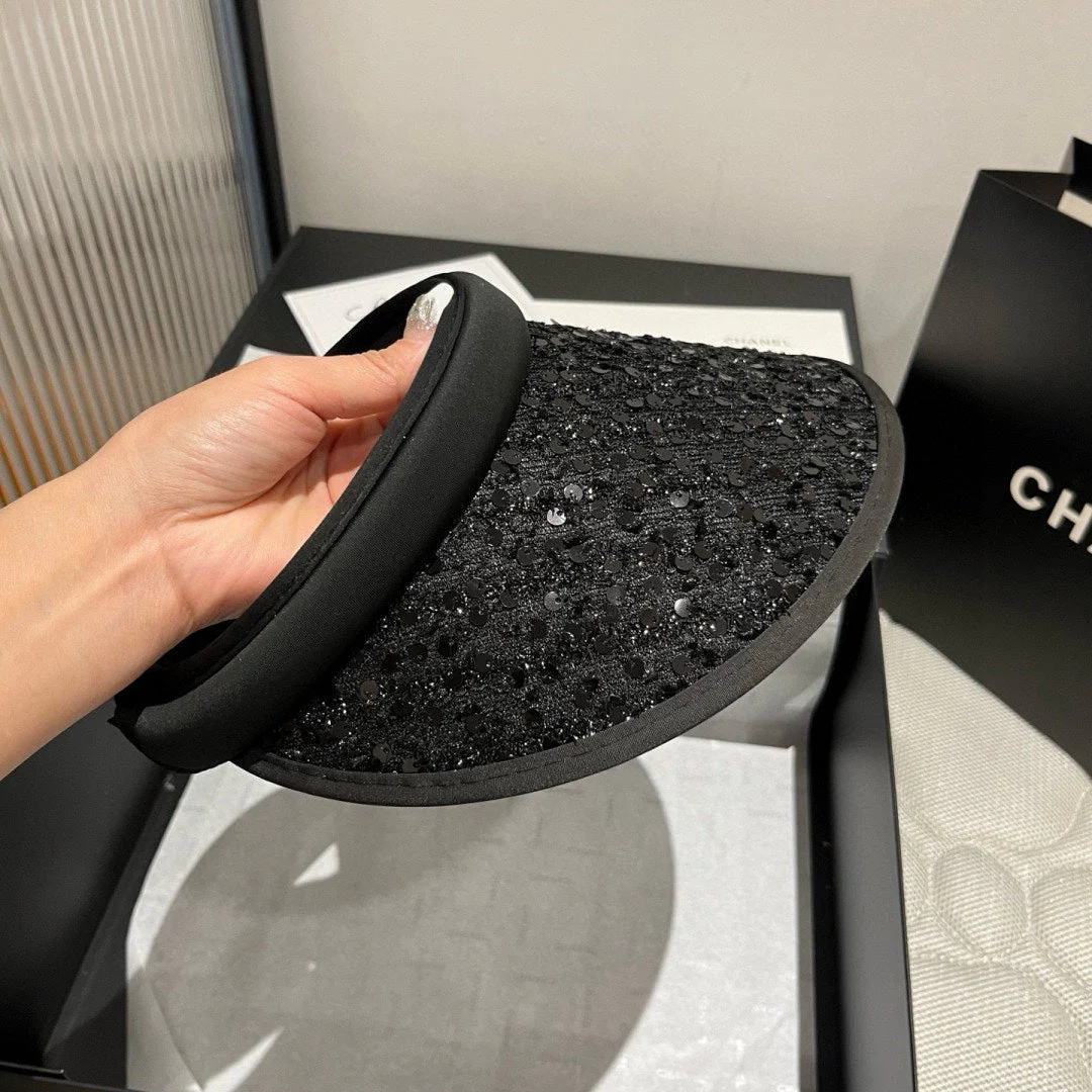 CC SUN HAT MODEL BLACK WITH SEQUINS 673928
