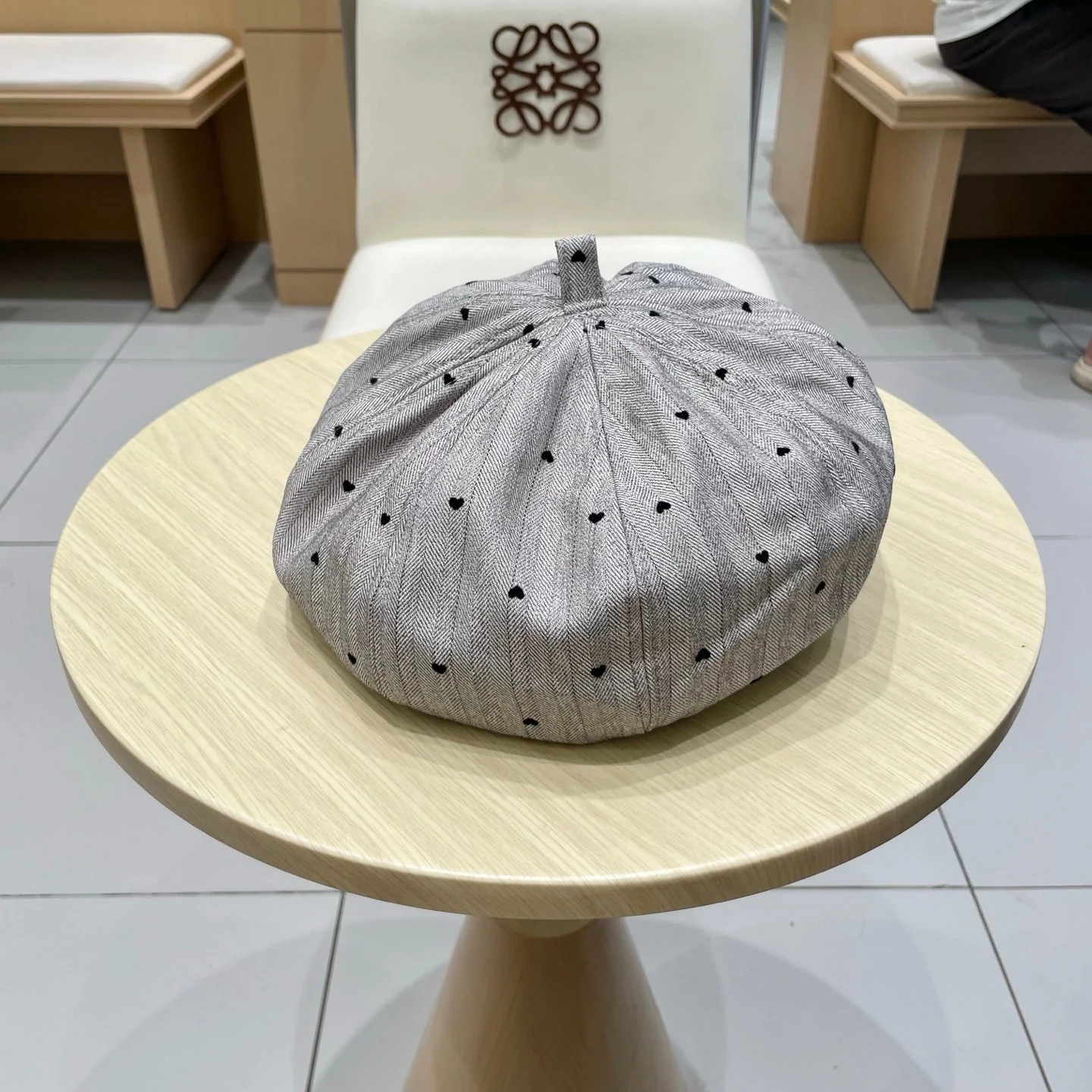 BERET HAT POLKA DOT MOUSE GRAY 672671