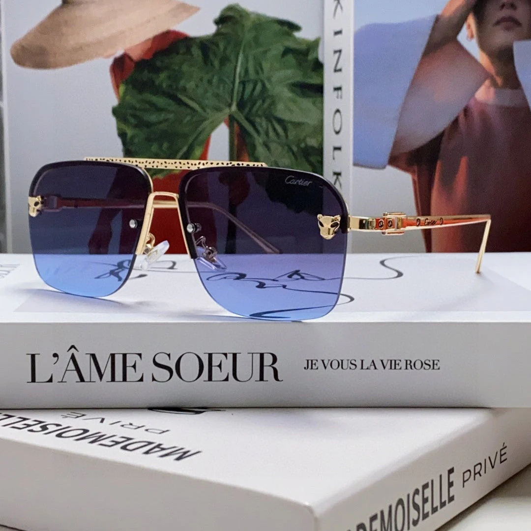PANTHÈRE SQUARE FRAME SUNGLASSES 543534 IN METAL