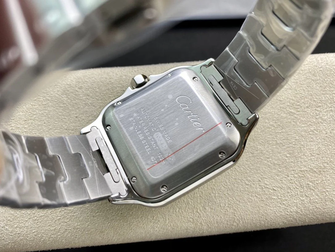 SANTOS DE CARTIE LARGE STEEL CASE WHITE DIAL