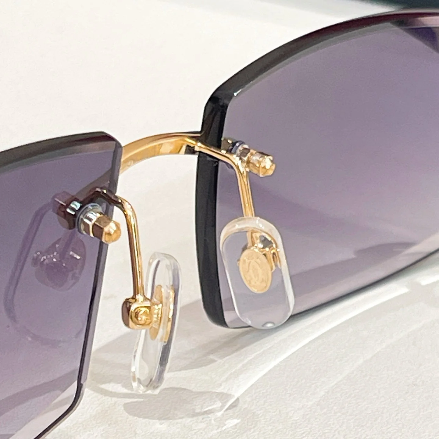 C DE RIMLESS RECTANGULAR FRAME SUNGLASSES  571828 IN METAL