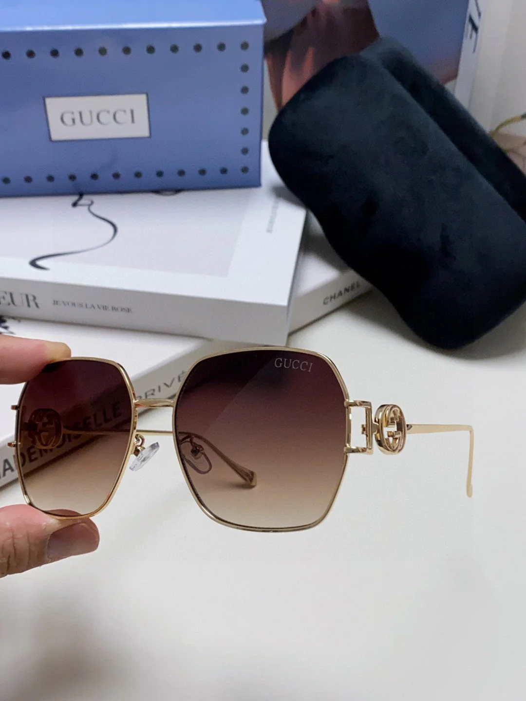 SQUARE FRAME SUNGLASSES 570217 IN METAL
