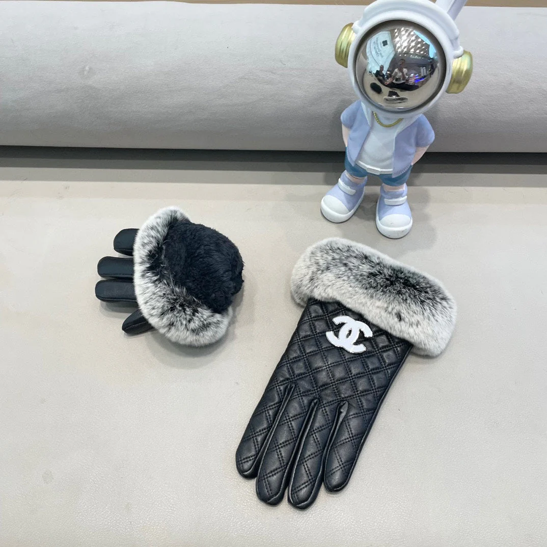 GLOVES IN BLACK LAMBSKIN WITH RABBIT FUR 463793