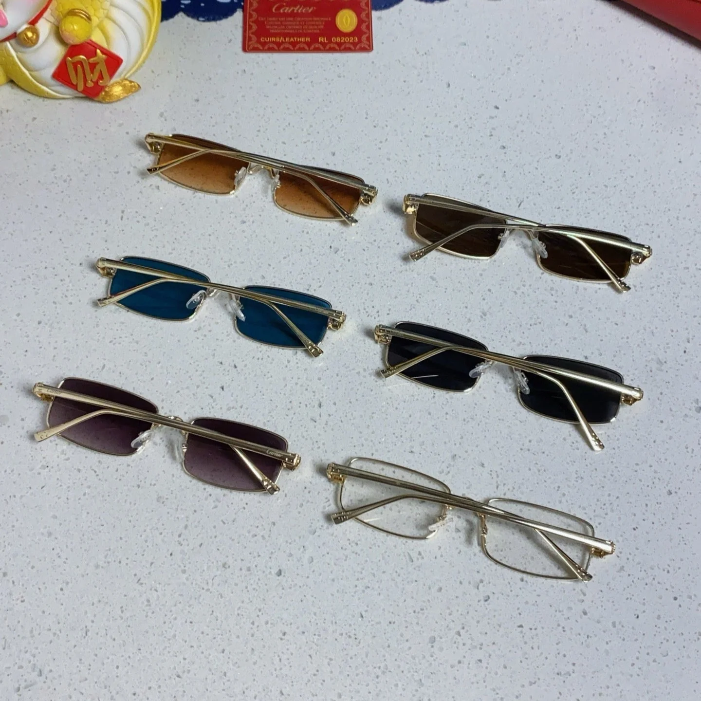 PANTHÈRE RECTANGULAR FRAME SUNGLASSES CT0473S IN METAL