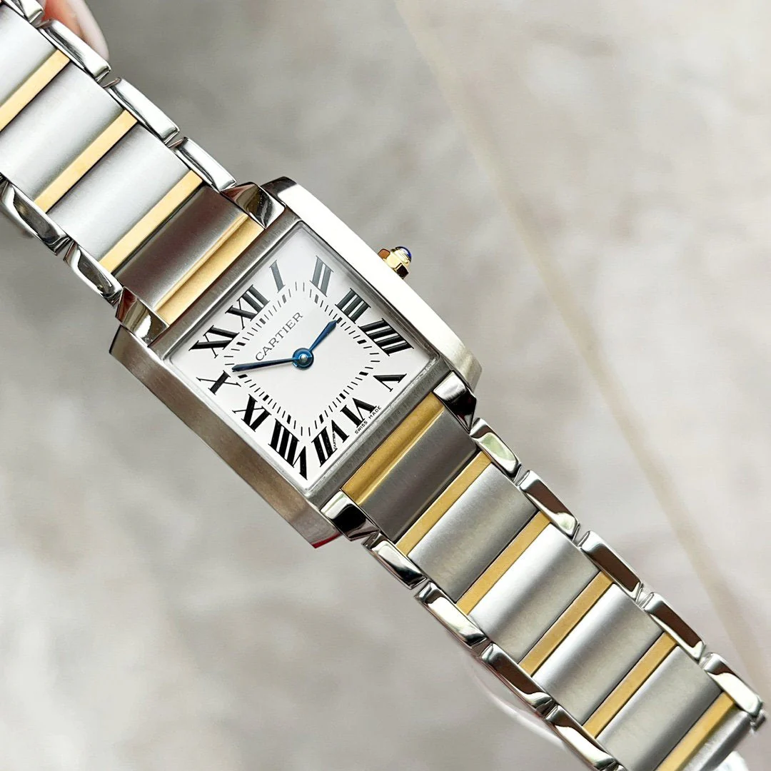 TANK FRANCAISE 25 GOLD STEEL WHITE DIAL