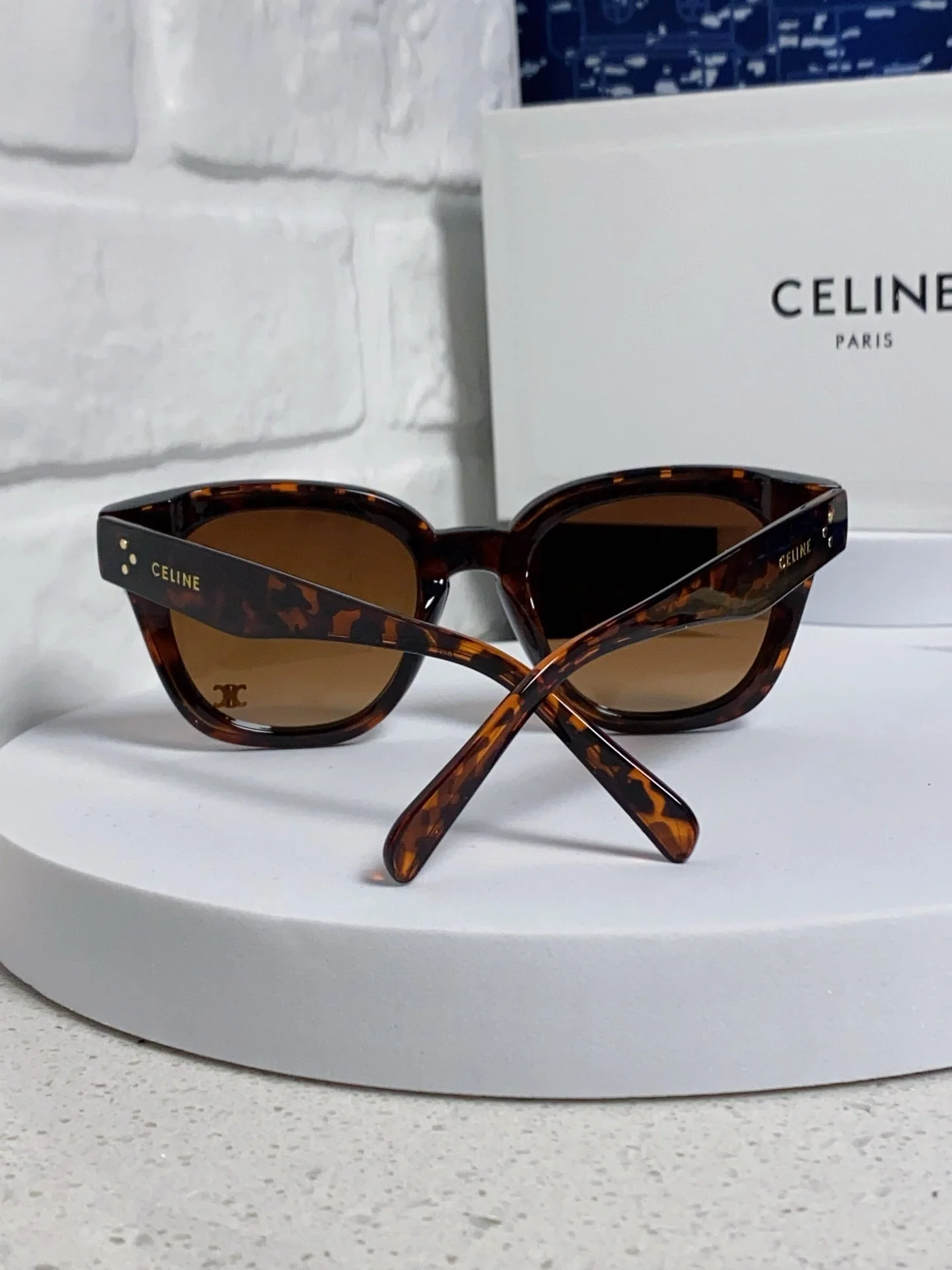 SQUARE SUNGLASS 575844 IN HAVANA ACETATE