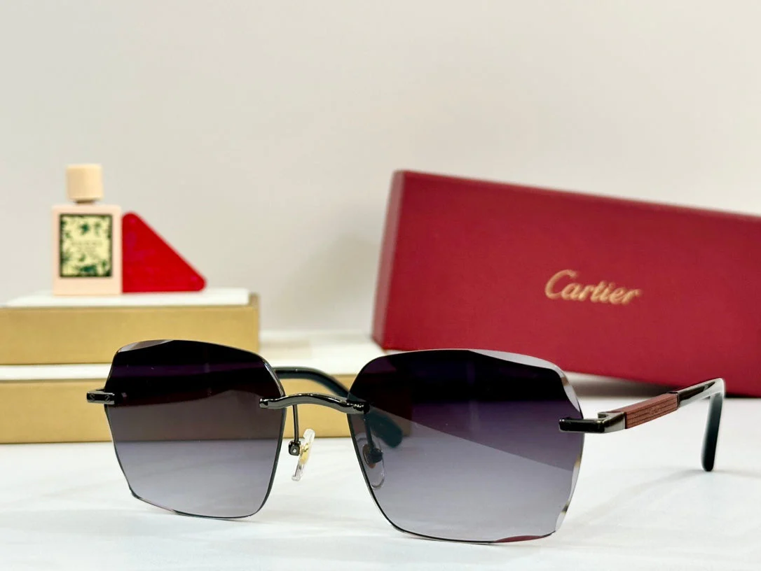 PREMIÈRE GEOMETRIC FRAME SUNGLASSES 530303 IN METAL AND WOODEN