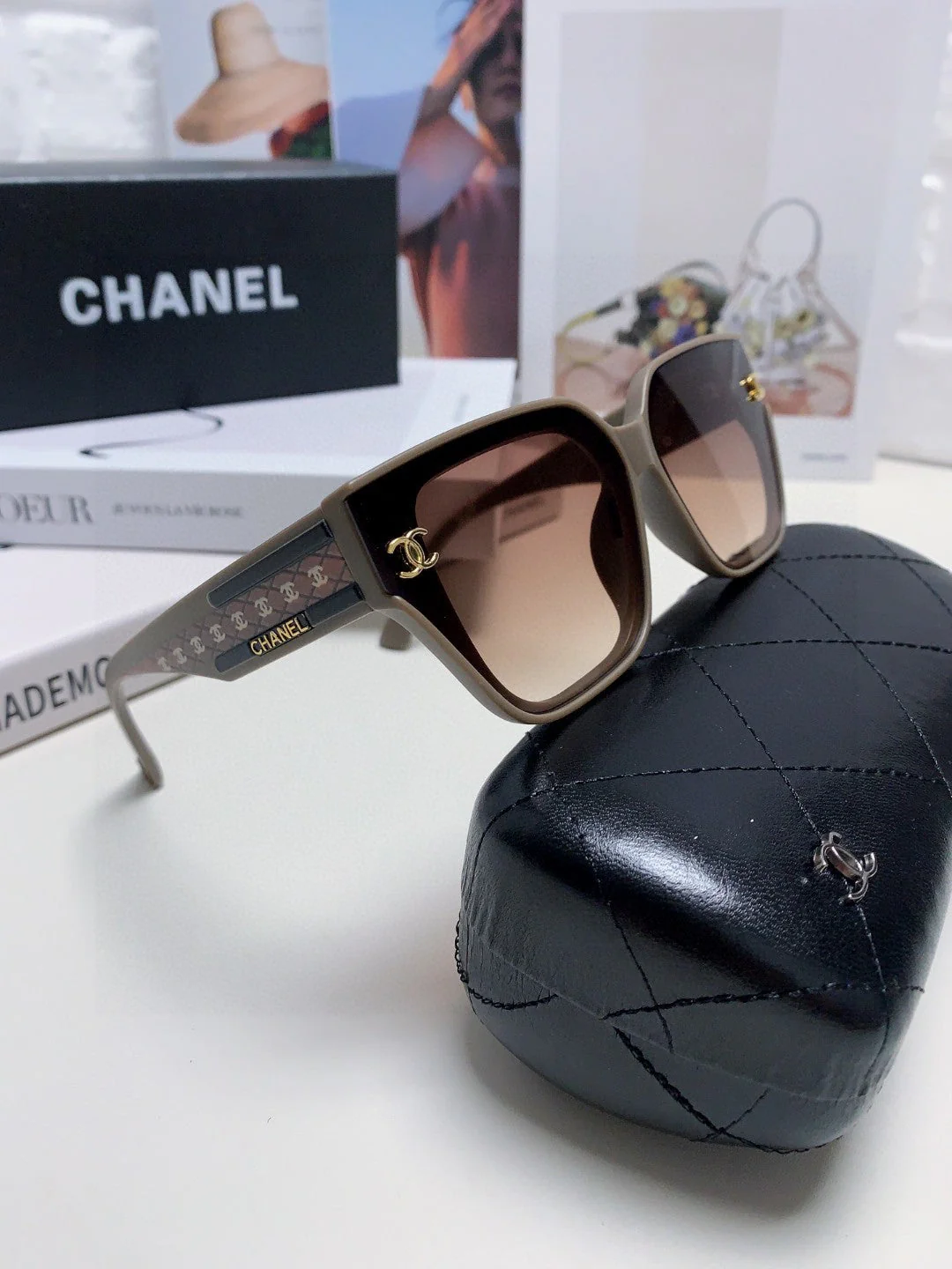 SQUARE SUNGLASSES 632896 IN BROWN ACETATE
