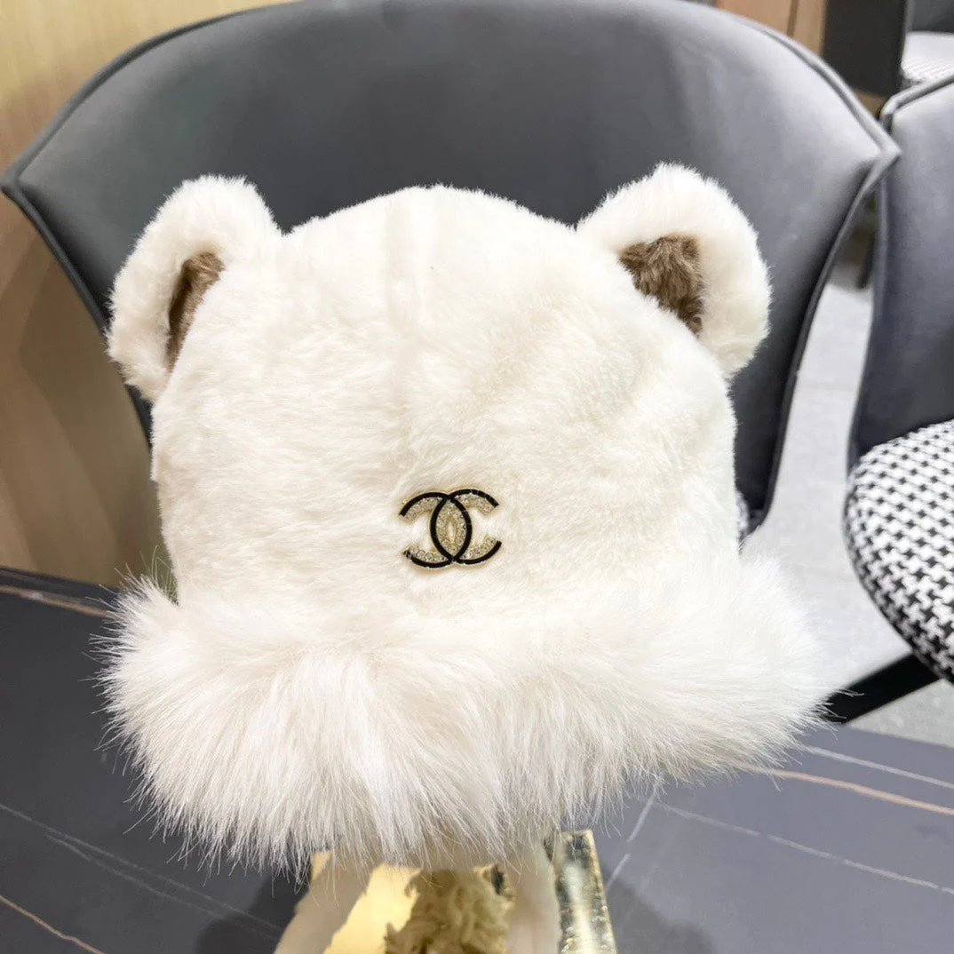 BEANIE HAT IN WHITE FLEECE AND WOOL 433166