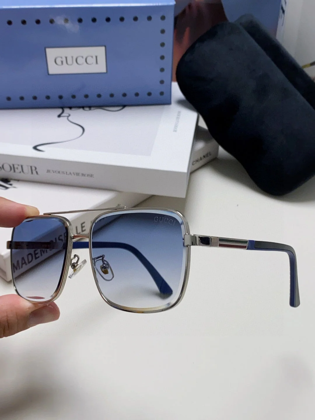 SQUARE FRAME SUNGLASSES 576880 IN METAL