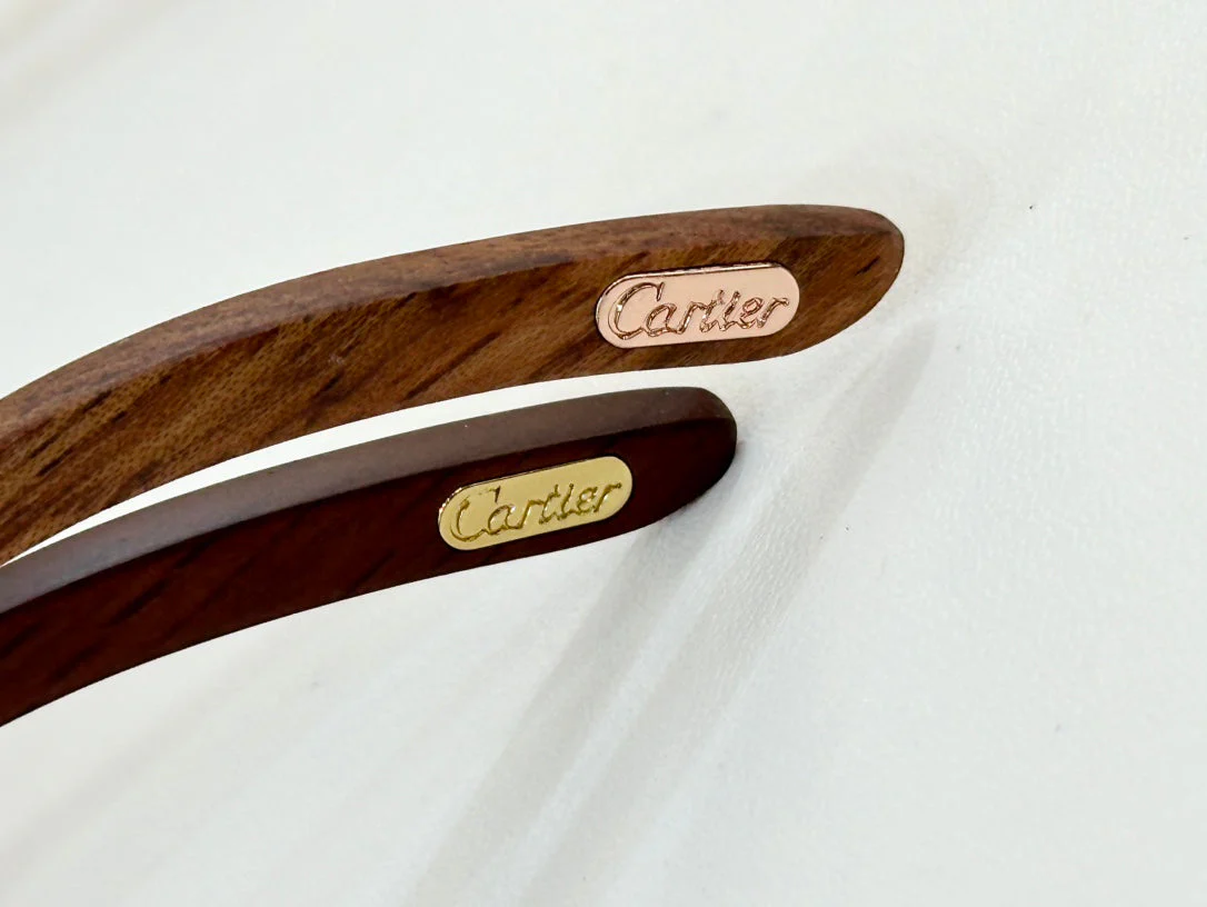 C DE RIMLESS GEOMETRIC FRAME SUNGLASSES 547386 IN METAL AND WOODEN