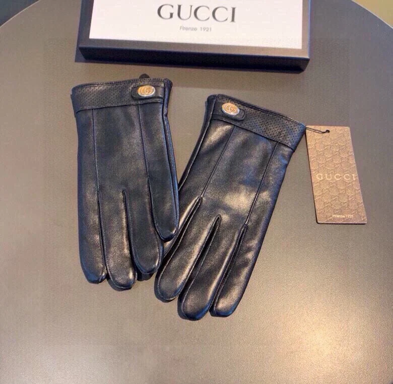 GLOVES IN BLACK CALFSKIN AND FLEECE LINING 465014