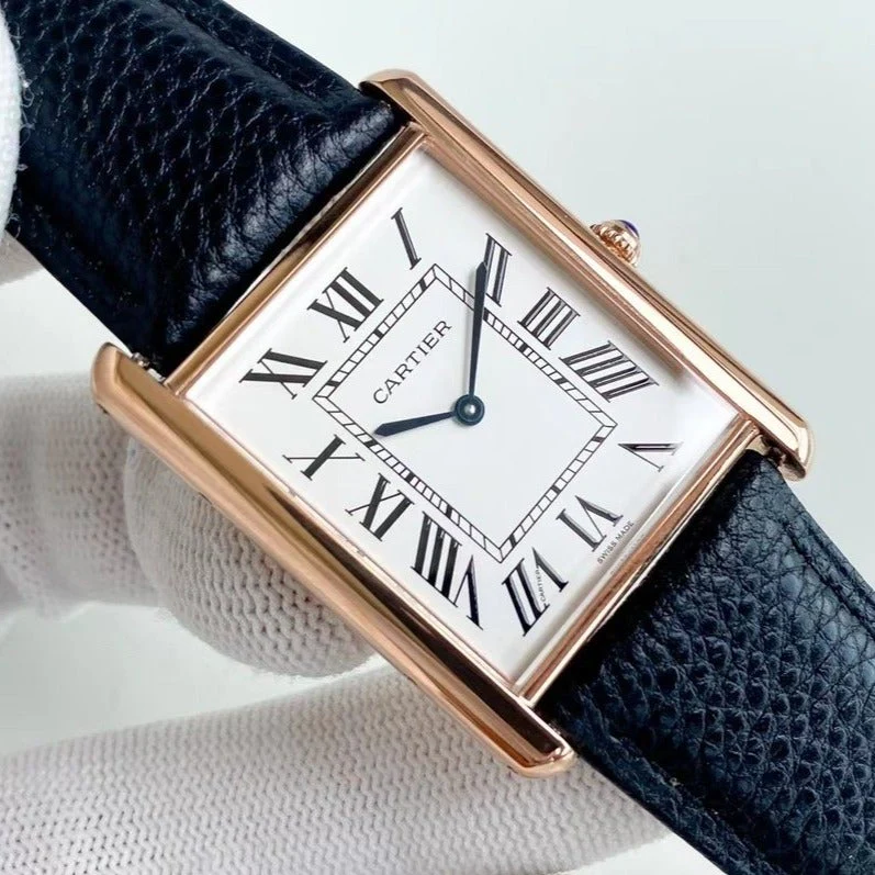 TANK SOLO QUARTZ GOLD CASE CALF SKIN