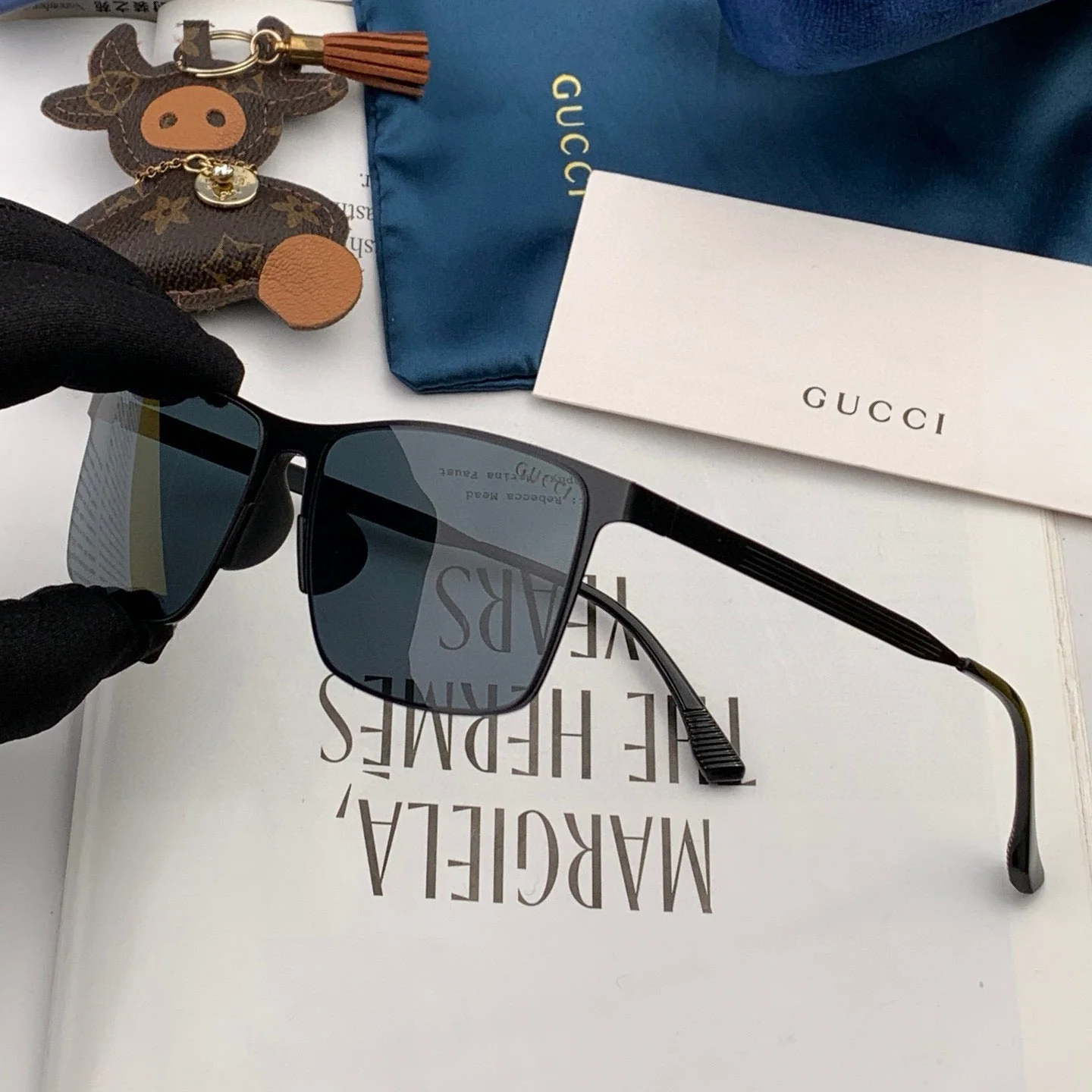 RECTANGULAR FRAME SUNGLASSES G2805 IN METAL