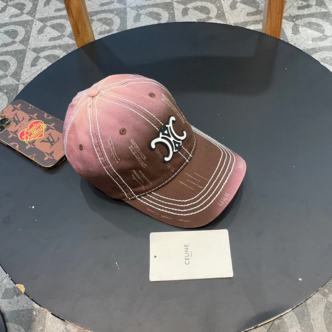 BASEBALL CAP MODEL 650511 IN BROWN TO PINK OMBRE COTTON