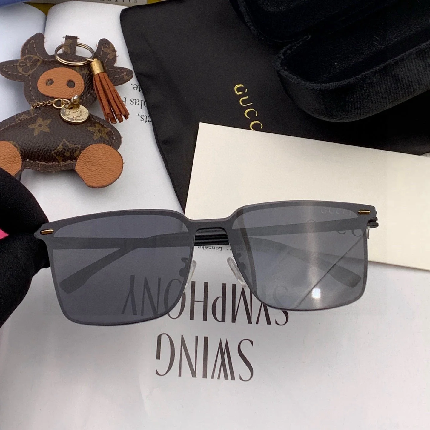 RECTANGULAR FRAME SUNGLASSES G11363 IN METAL