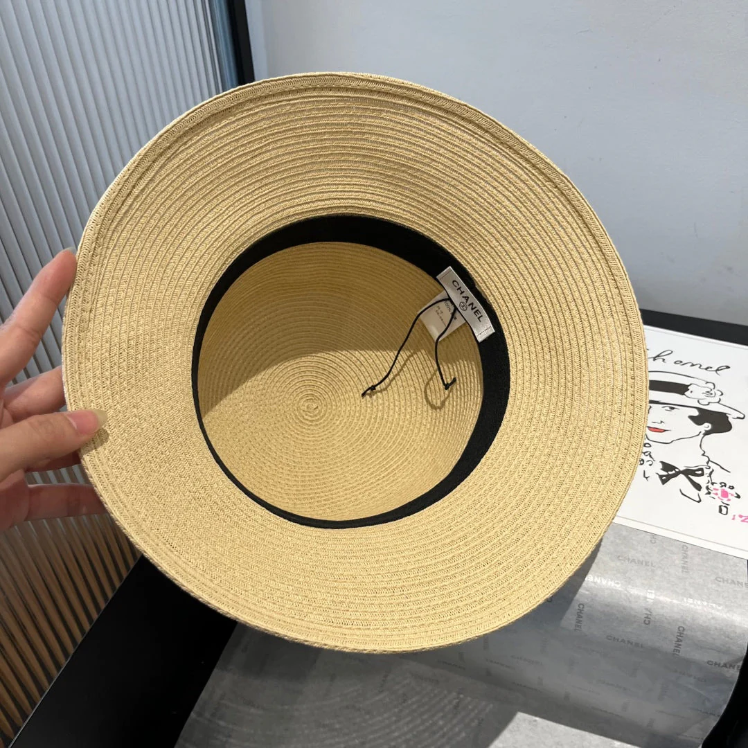 STRAW BUCKET HAT IN BEIGE WITH RIBBON BOW 673979