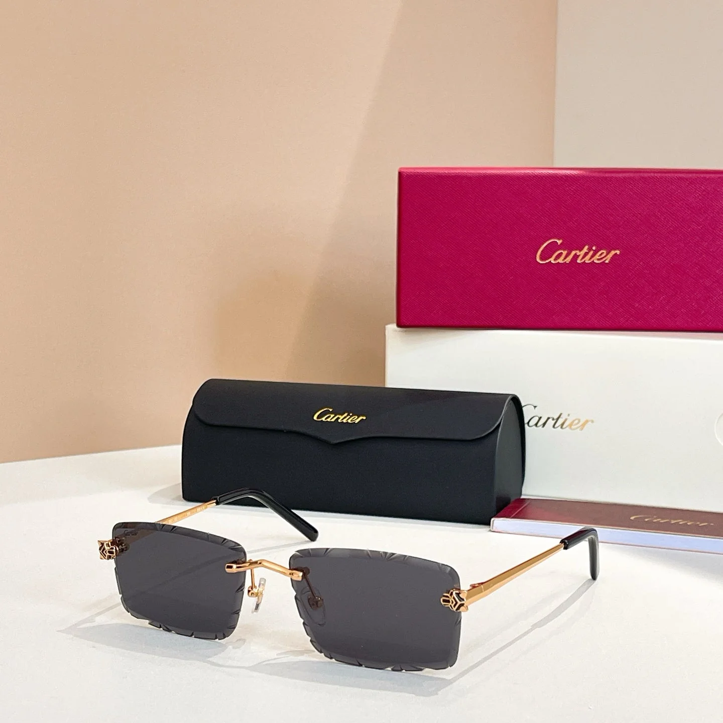 C DE RIMLESS RECTANGULAR FRAME SUNGLASSES 578359 IN METAL