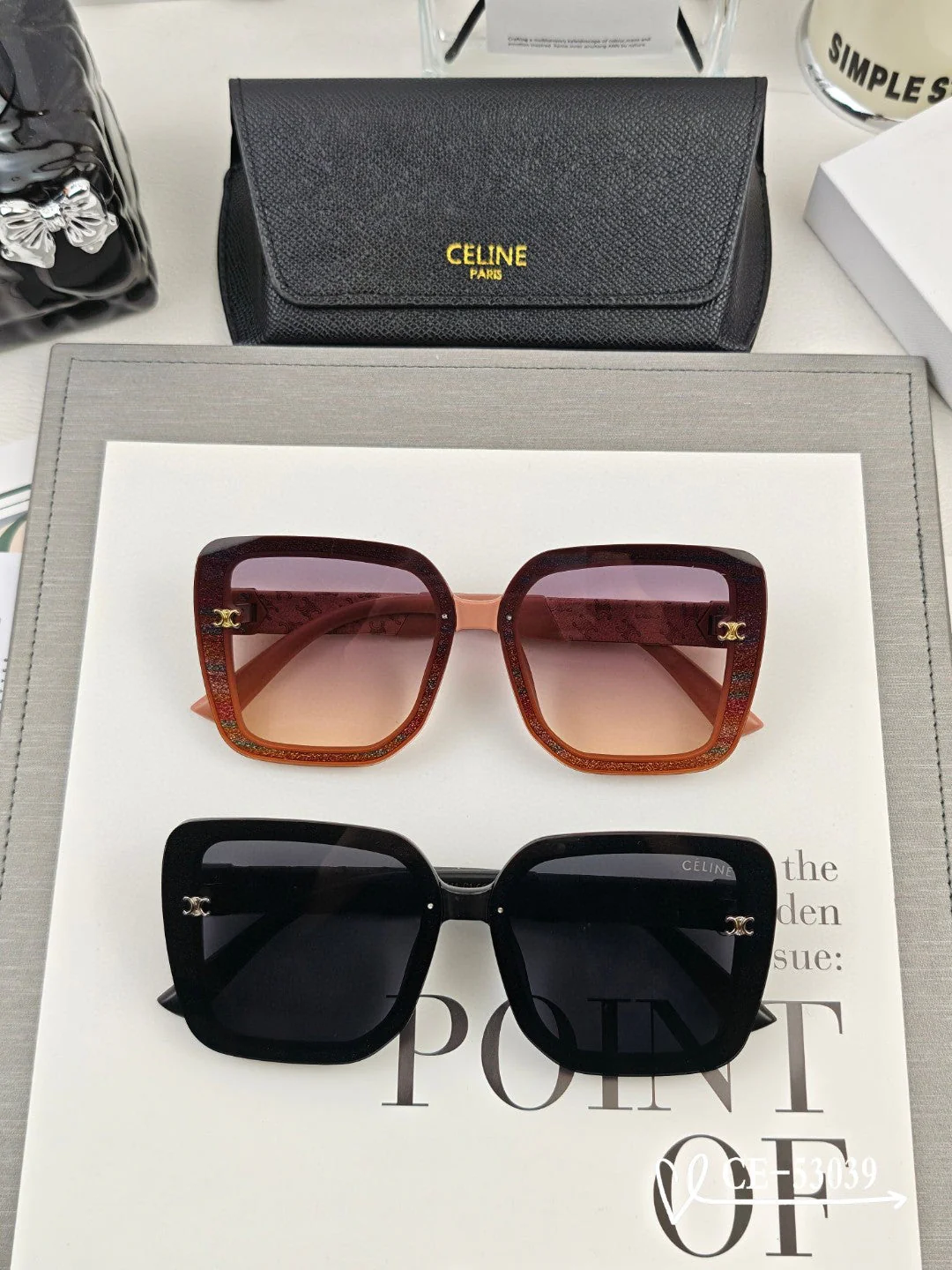 TRIOMPHE SQUARE SUNGLASSES 53039 IN ACETATE