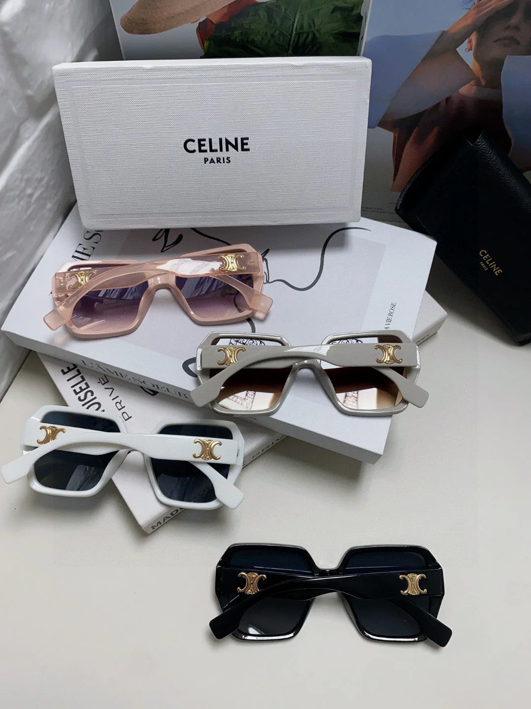 TRIOMPHE SUNGLASSES 552770 IN LIGHT GREY ACETATE