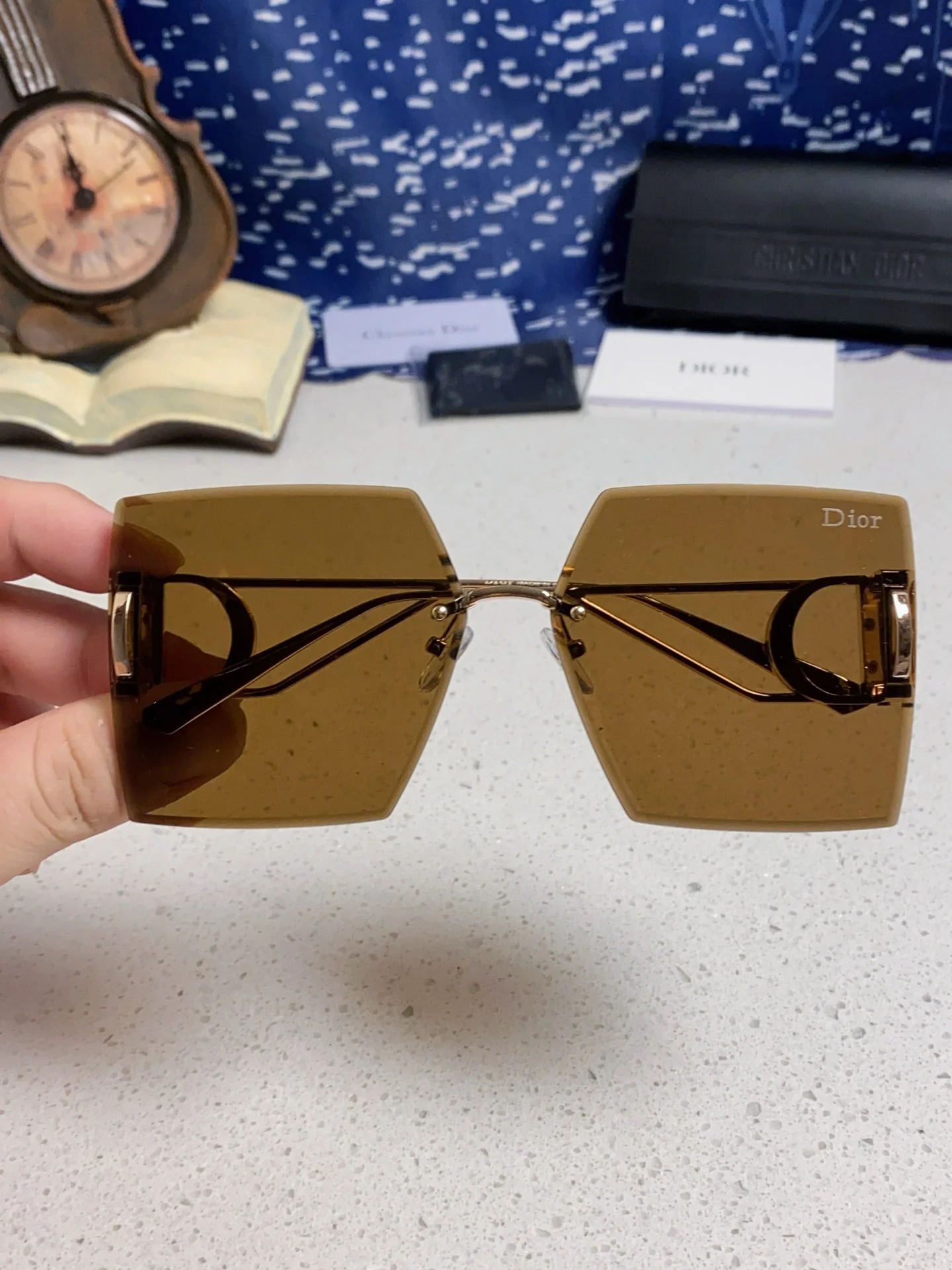 30MONTAIGNE S7U SUNGLASS 578108 IN GOLD METAL BROWN LENSES