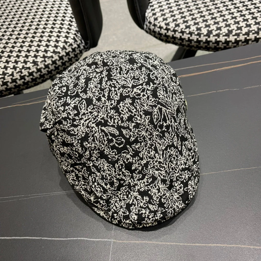 BAKER BOY CAP IN BLACK MIX WHITE FABRIC 431519