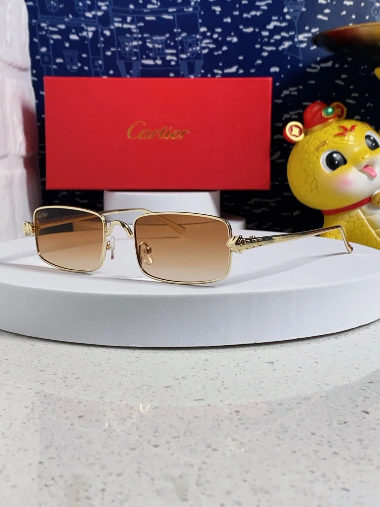 SANTOS RECTANGULAR FRAME SUNGLASSES CT0473S IN METAL