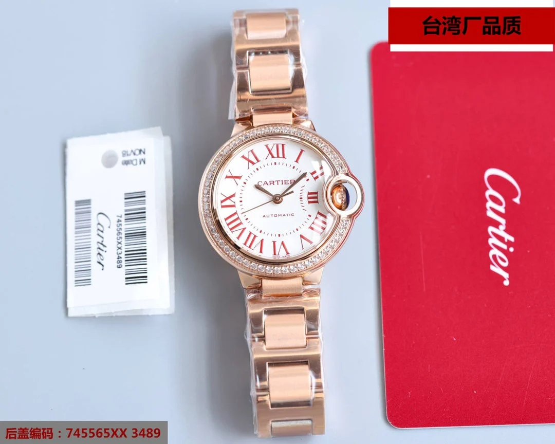 BALLON BLEU 33MM ROSE GOLD DIAMOND BEZEL