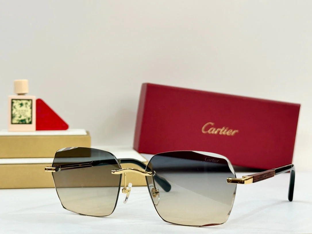 PREMIÈRE GEOMETRIC FRAME SUNGLASSES 530303 IN METAL AND WOODEN