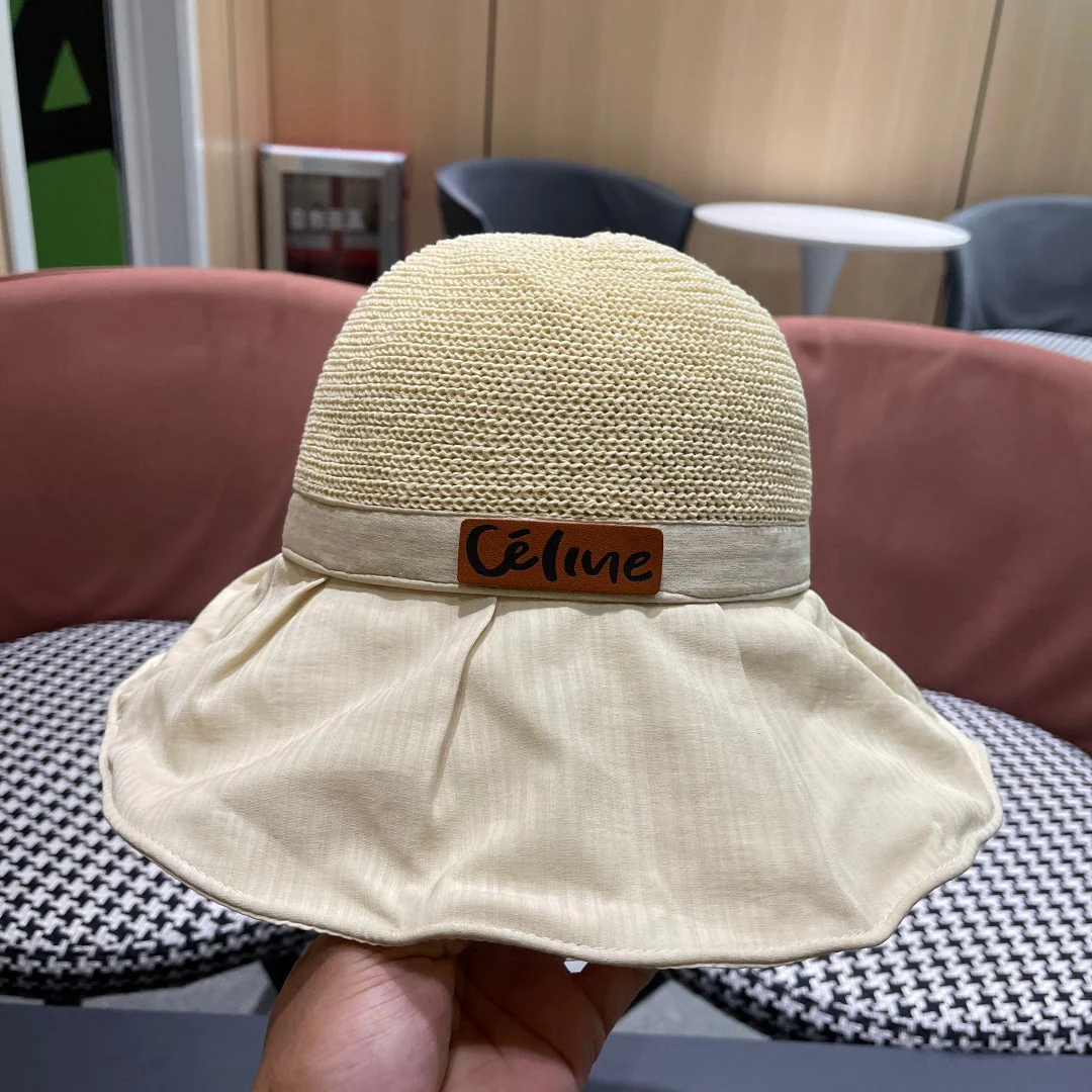 WIDE BRIM HAT MODEL 651948 IN BEIGE MESH FABRIC