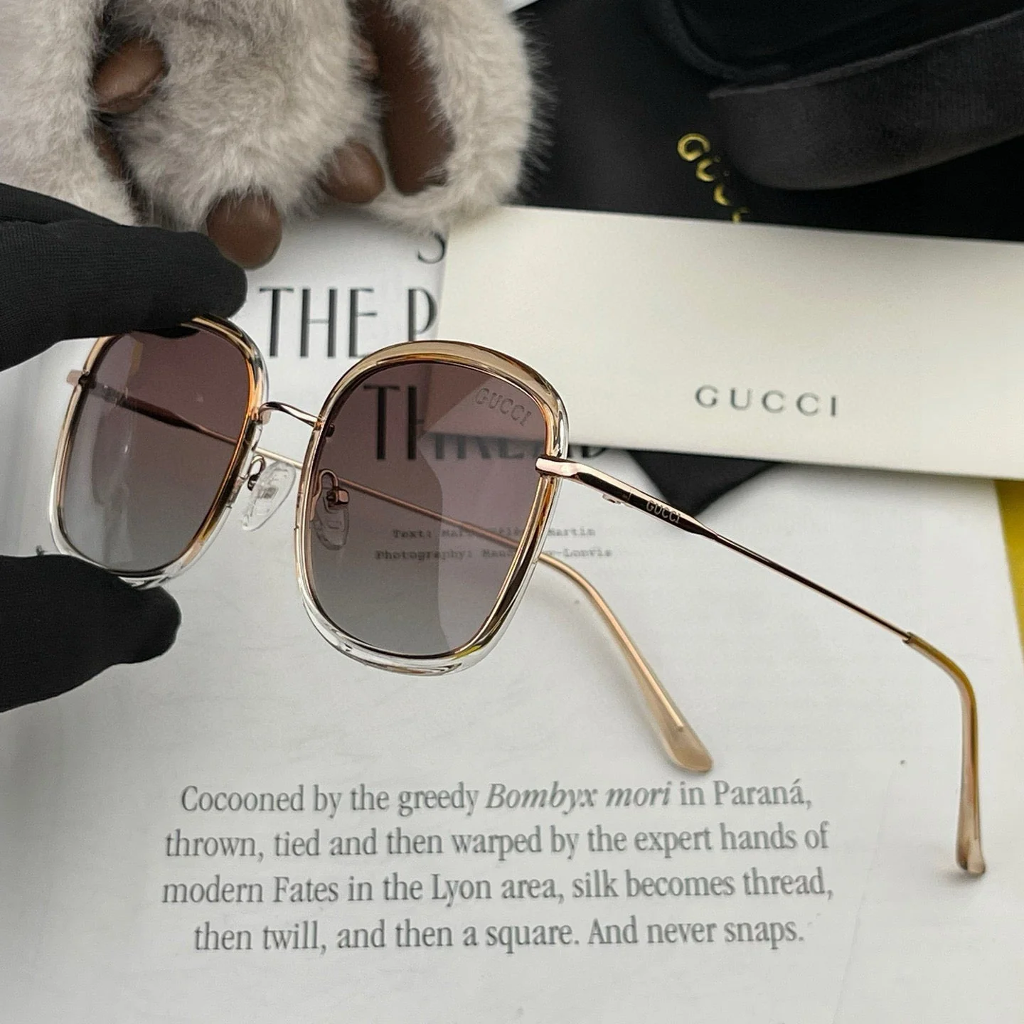 SQUARE FRAME SUNGLASSES G2242 IN ACETATE AND METAL