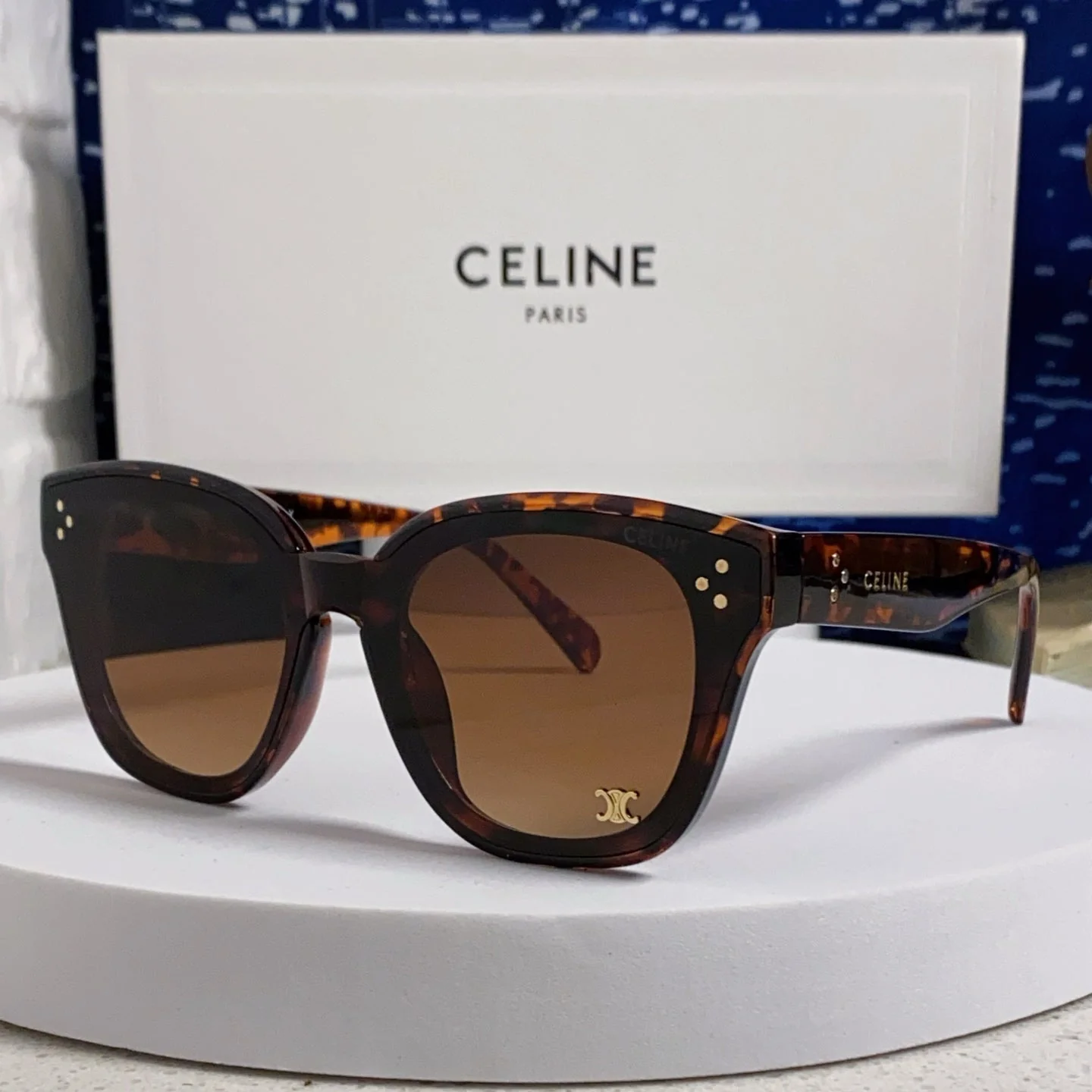 SQUARE SUNGLASS 575844 IN HAVANA ACETATE