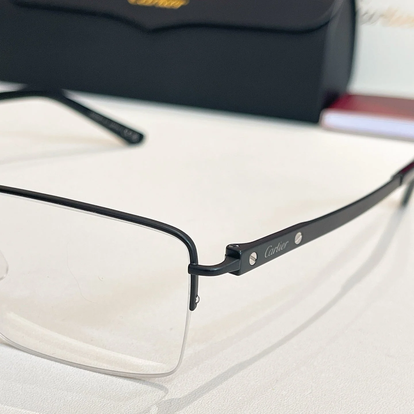 SANTOSSEMI RIMLESS RECTANGULAR FRAME SUNGLASSES CT0554O IN METAL
