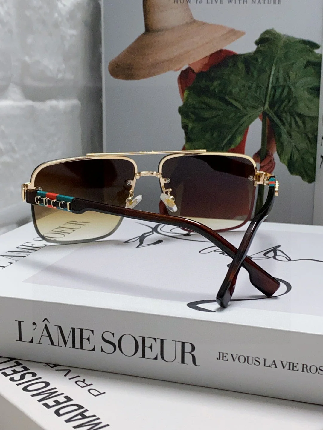 RECTANGULAR FRAME SUNGLASSES 576873 IN METAL