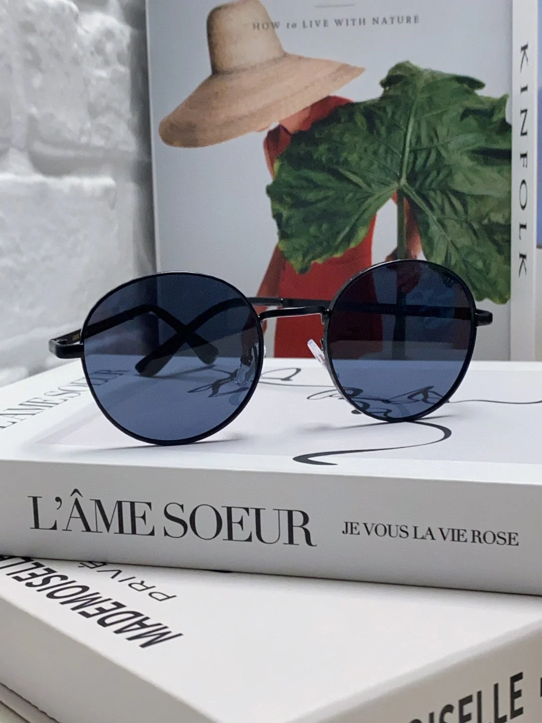 SIGNATURE ROUND SUNGLASS 581383 IN BLACK METAL
