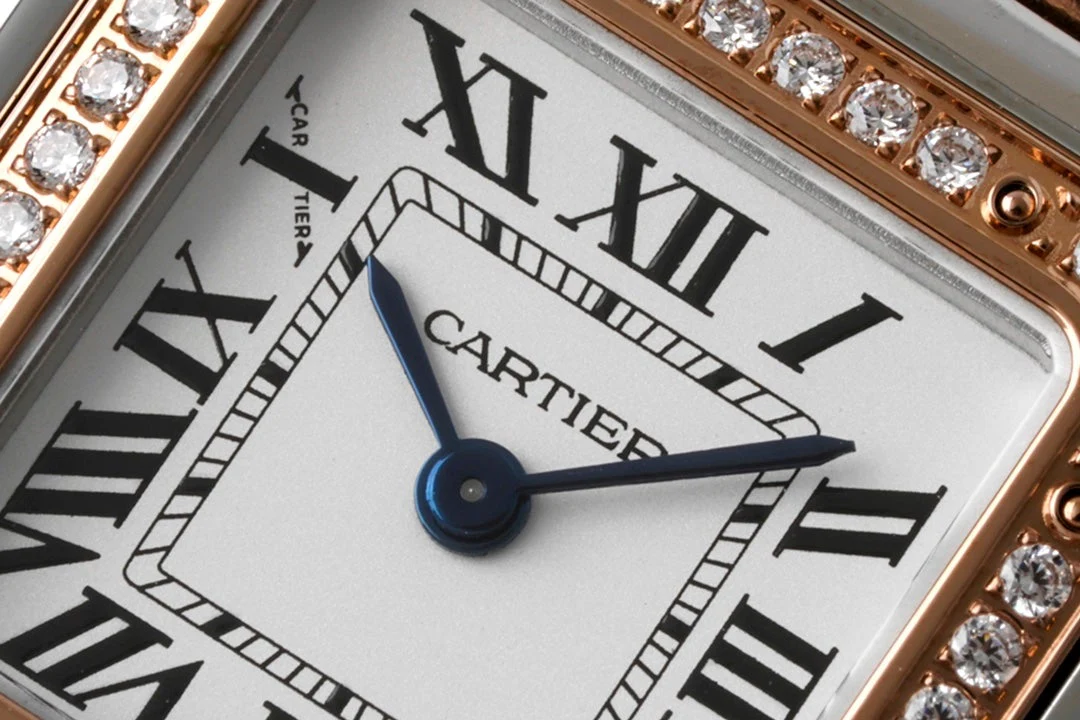 PANTHERE DE CARTIE 22MM QUARTZ ROSE GOLD STEEL WHITE DIAL