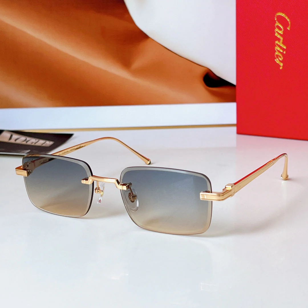 C DE RIMLESS RECTANGULAR FRAME SUNGLASSES 580851 IN METAL