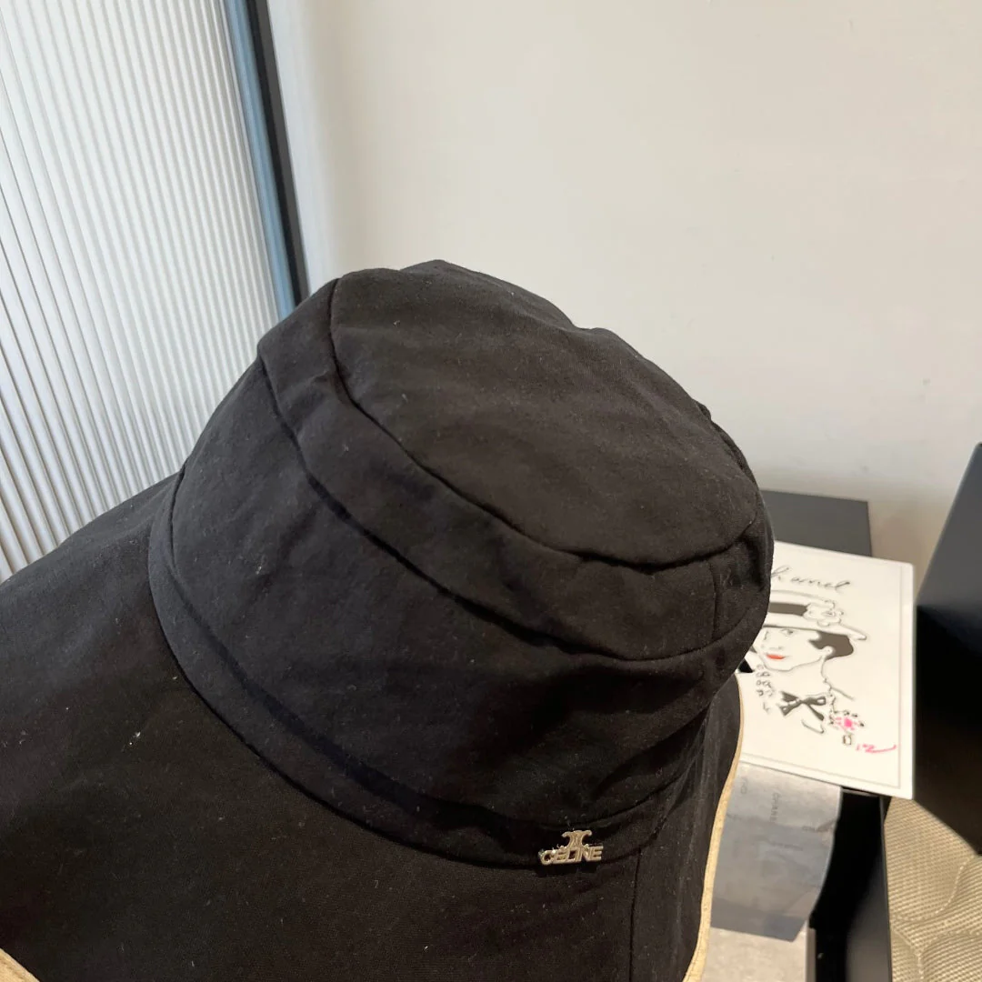 BUCKET HAT MODEL 651983 IN BLACK SLUB FABRIC