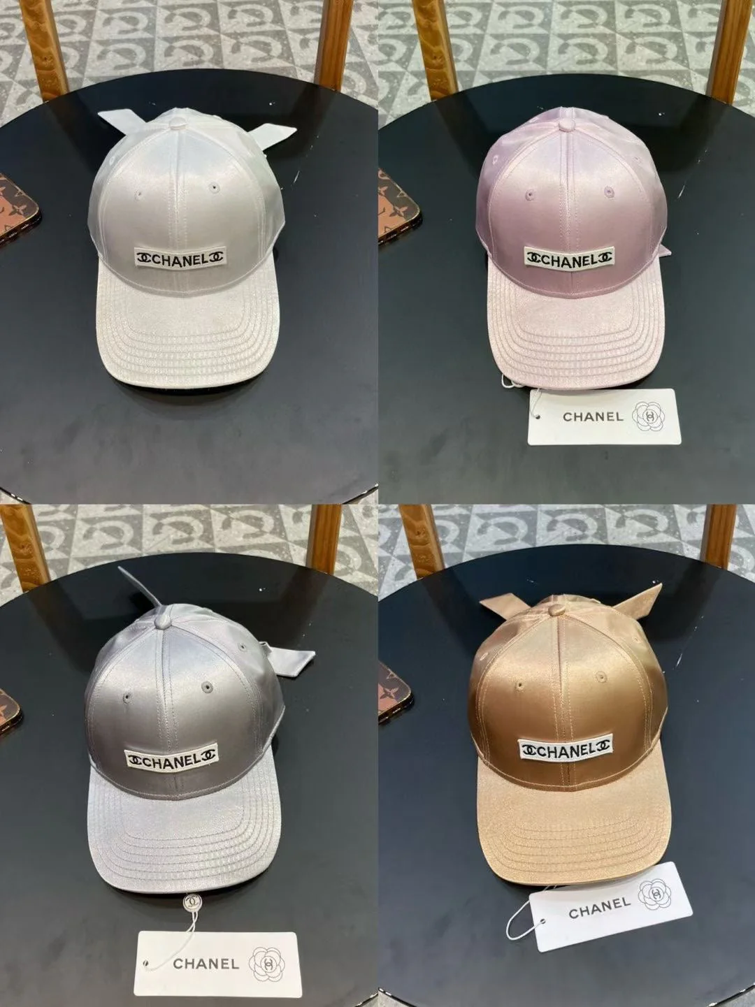 BASEBALL HAT IN SILVER SILK SATIN 404865