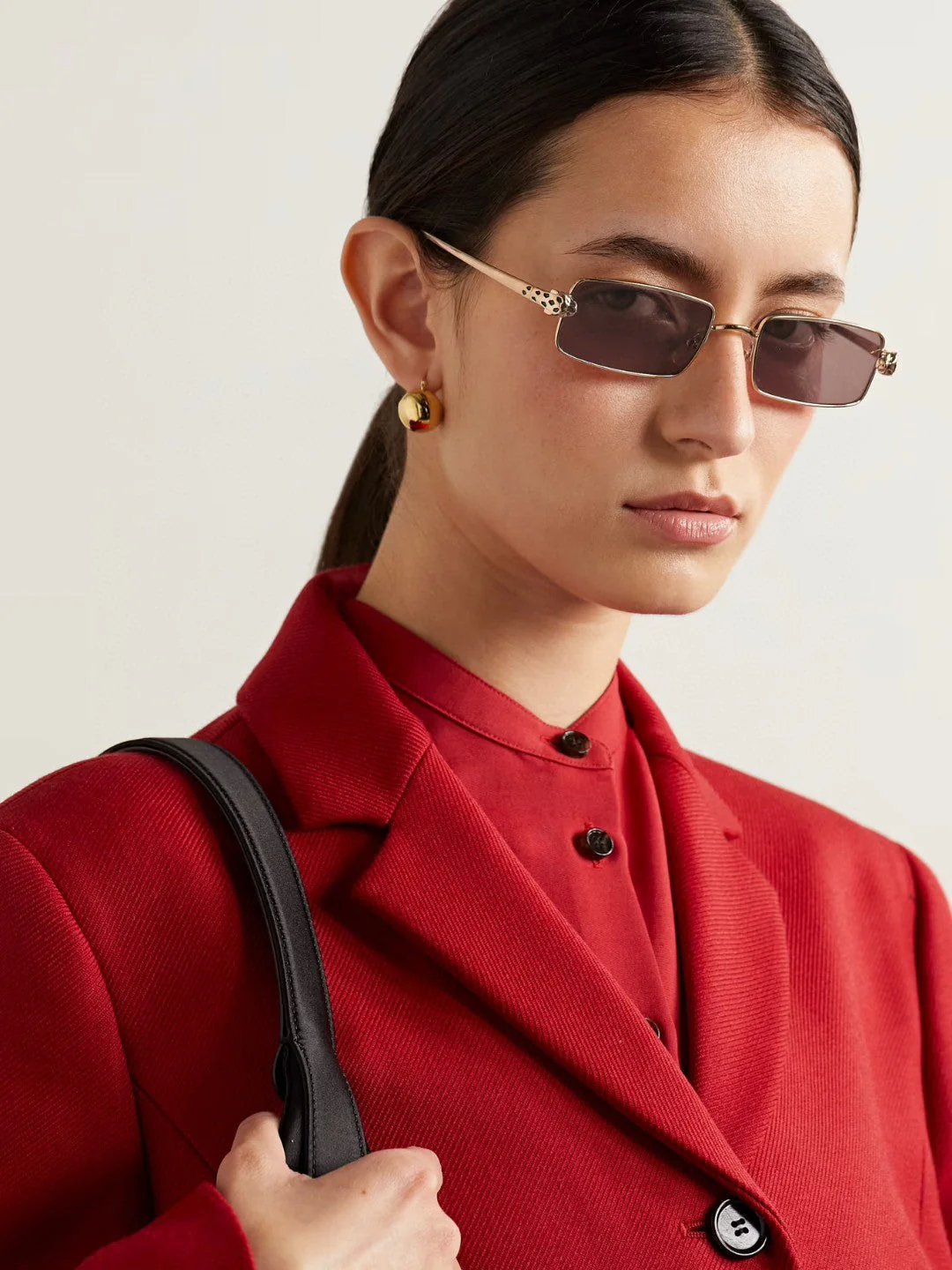 PANTHÈRE RECTANGULAR FRAME SUNGLASSES CT0473S IN METAL